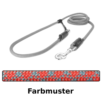 Preview: EASYLONG Hundeleine - L - 3,5m - rot und graue Kreuze